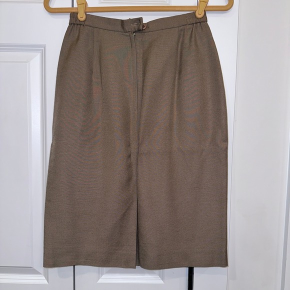 VTG Saville Petites Women's Blazer Skirt Two Piece Suit Set White Brown Size 8P - Picture 8 of 15